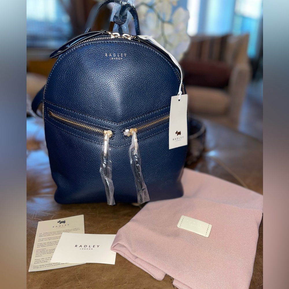 NWT Radley London Smith Street Zip Around Backpack Blue